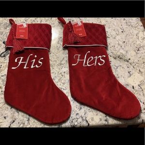 NWT His & Hers Christmas Stockings